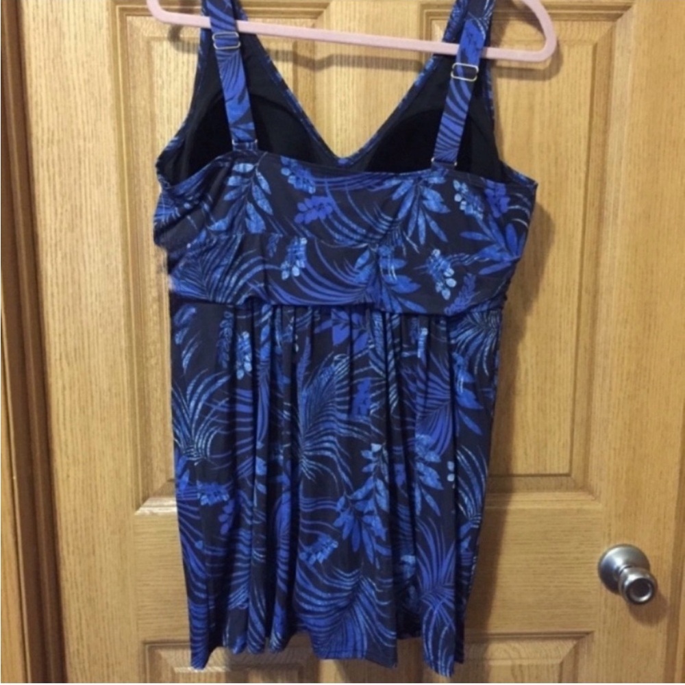 Twist Vneck One Piece Swimdress Swimsuits For All flowy Plus size 32 5X modest - Picture 5 of 6